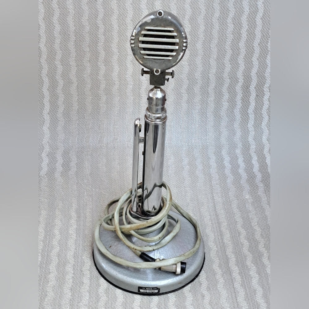 Vintage Astatic Model DN-HZ Microphone Head & UG8 Stand Lollipop Stand
